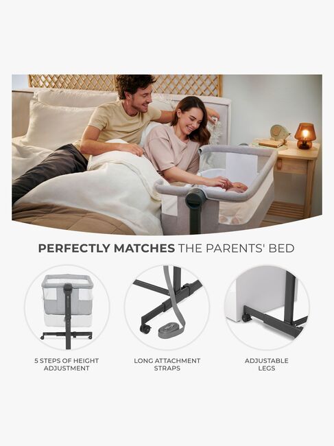 Kinderkraft Nestee Up 2 Bedside Crib, Beige