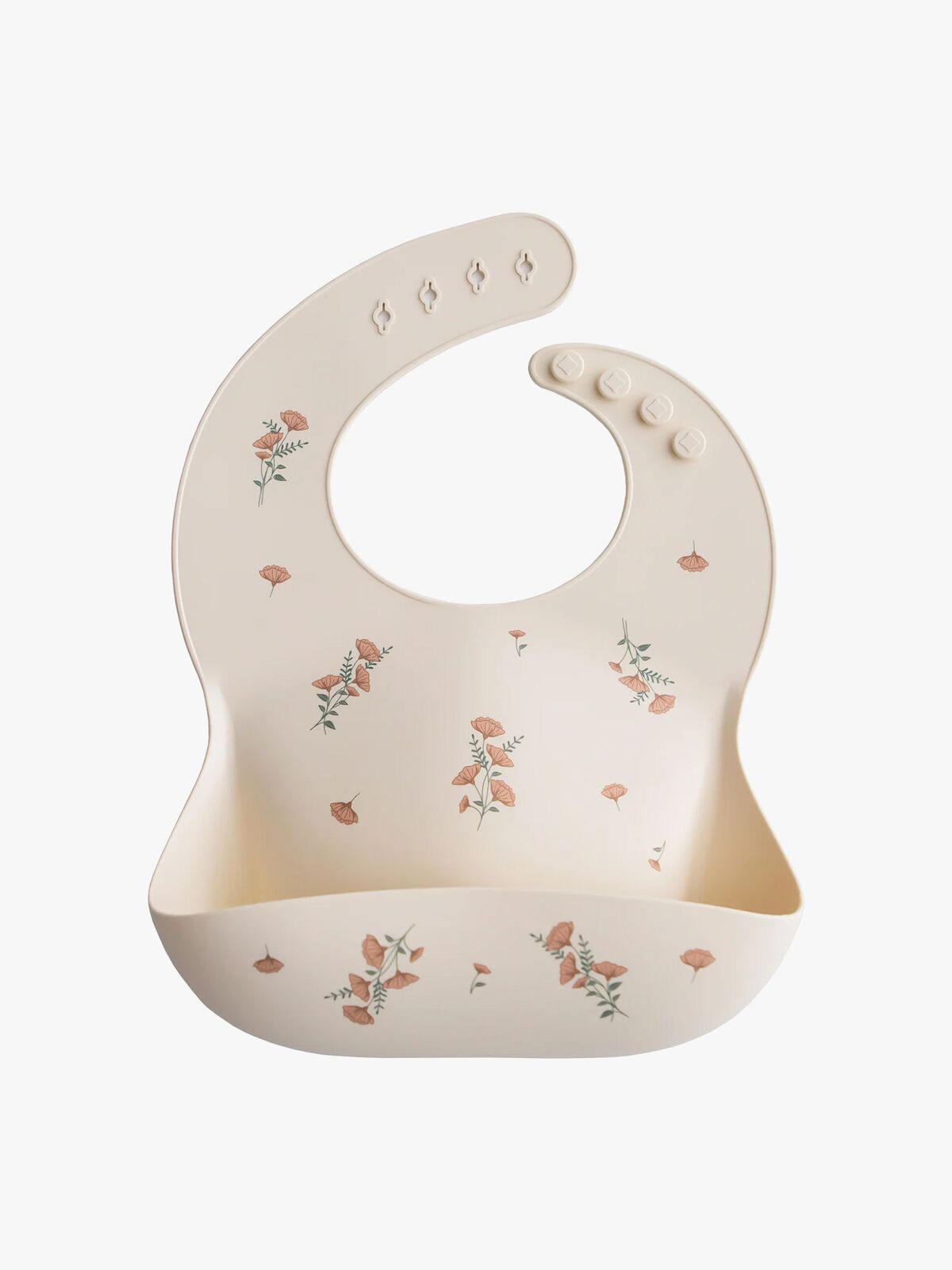 Mushie Hagesmæk Silikone, Pink Flowers