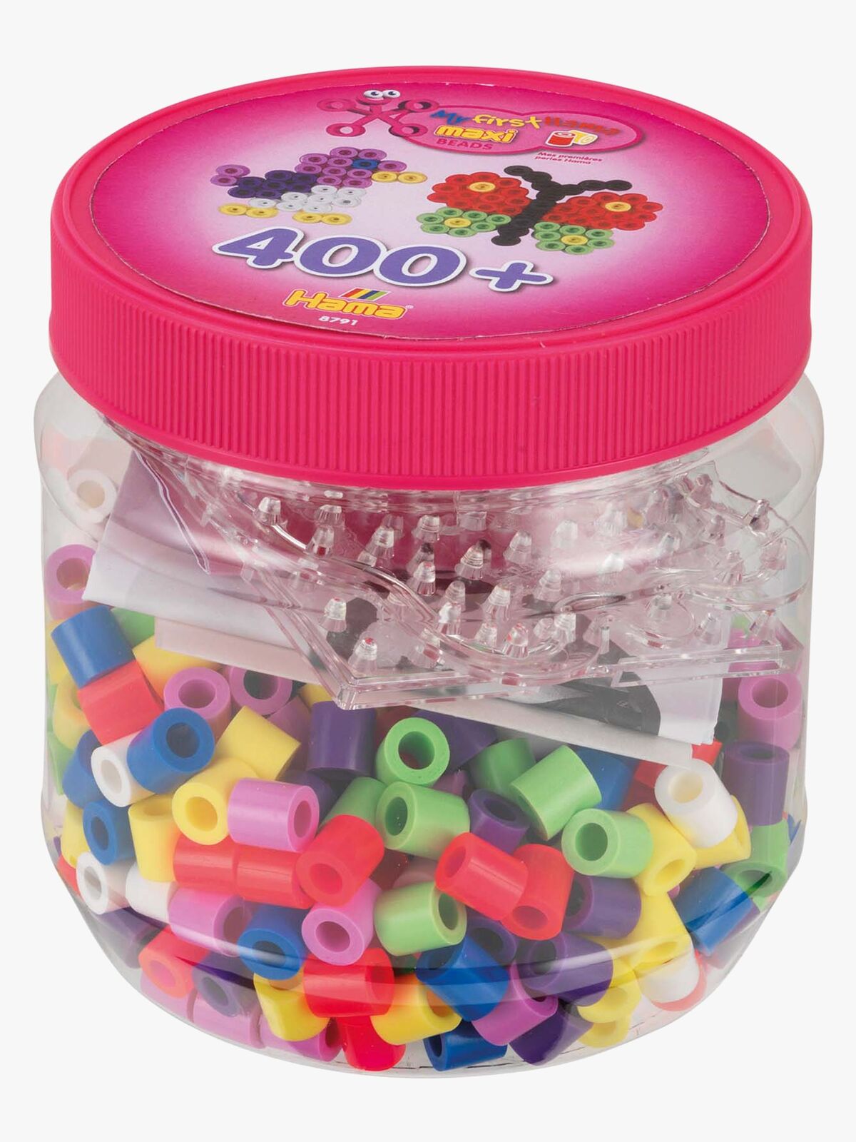 Hama Maxi Perlekasse 400 stk. Lyserødt Låg