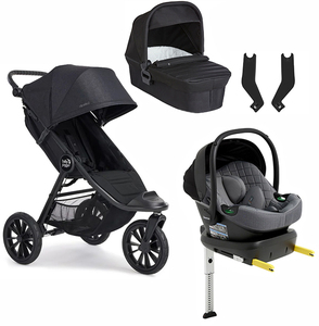 Baby Jogger City Elite 2 Duovogn inkl. Beemoo Route i-Size Autostol Baby & ISOFIX Base, Opulent Black/Mineral Grey