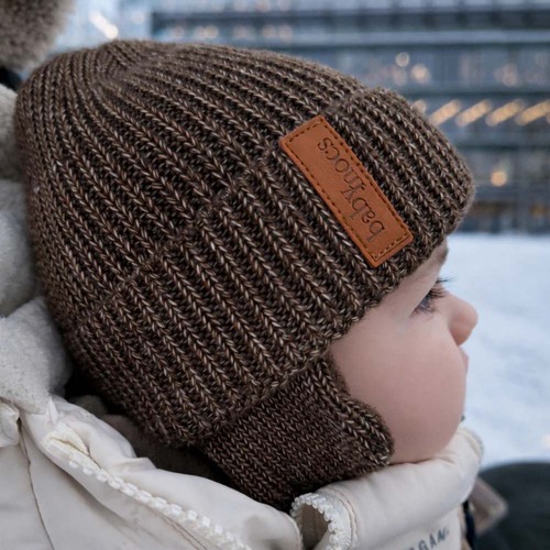 BabyMocs Hue med Øreklapper, Greige