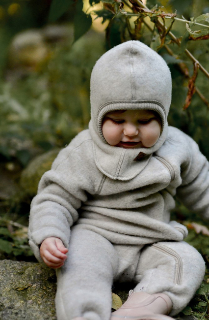 Mikk-Line Elefanthue Merinould, Melange Offwhite