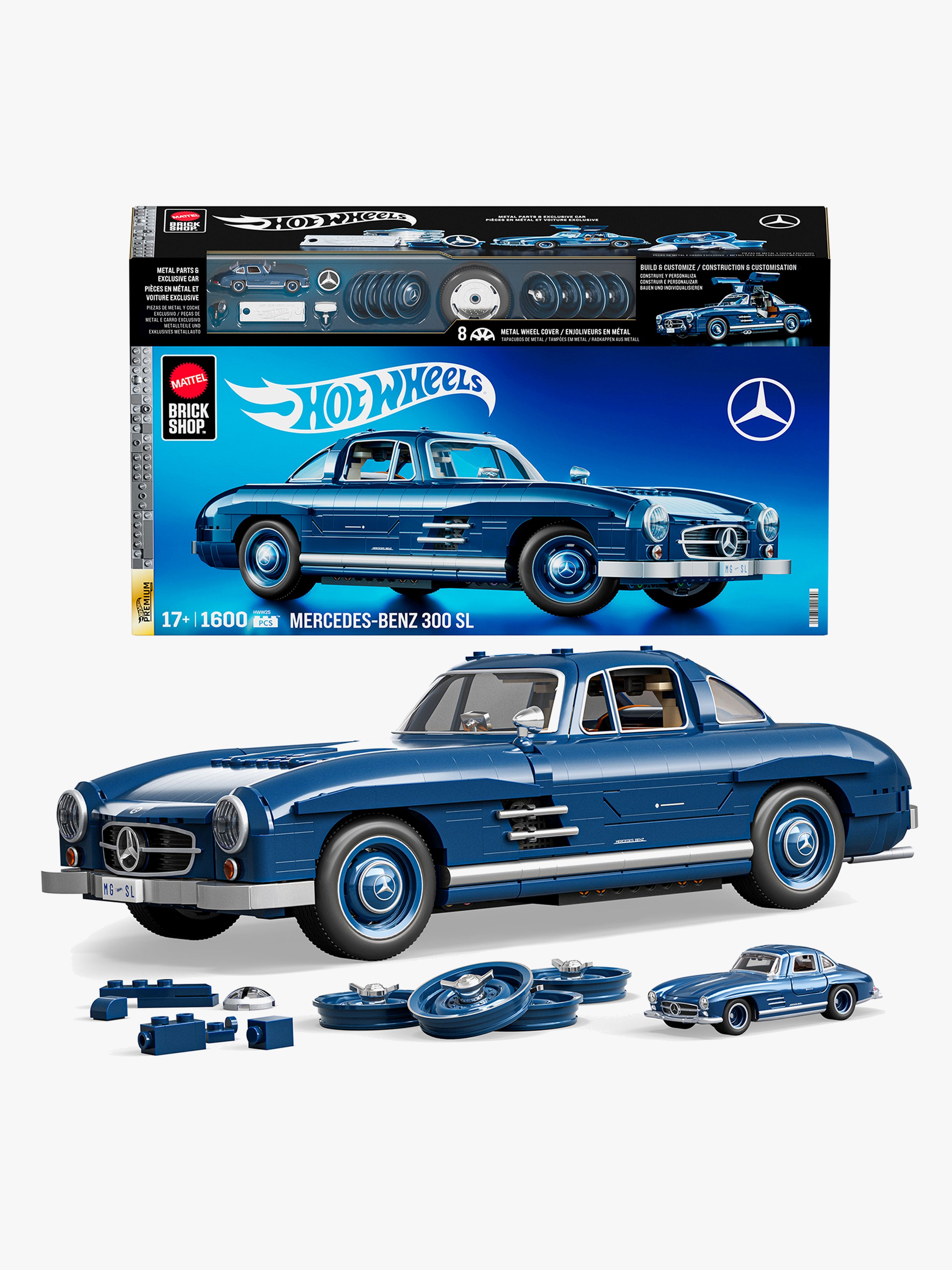 Mattel Brick Shop Hot Wheels Premium Series Byggesæt Mercedes-Benz 300 SL 1600 Dele
