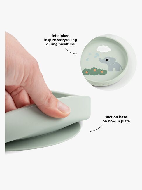 Done By Deer Elphee Silikone Spisesæt Stick & Stay, Green