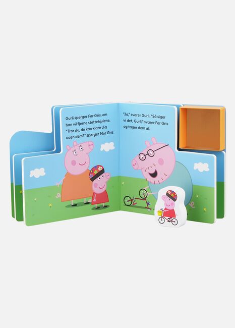 Gurli Gris Bog med Træfigurer - På Cykeltur