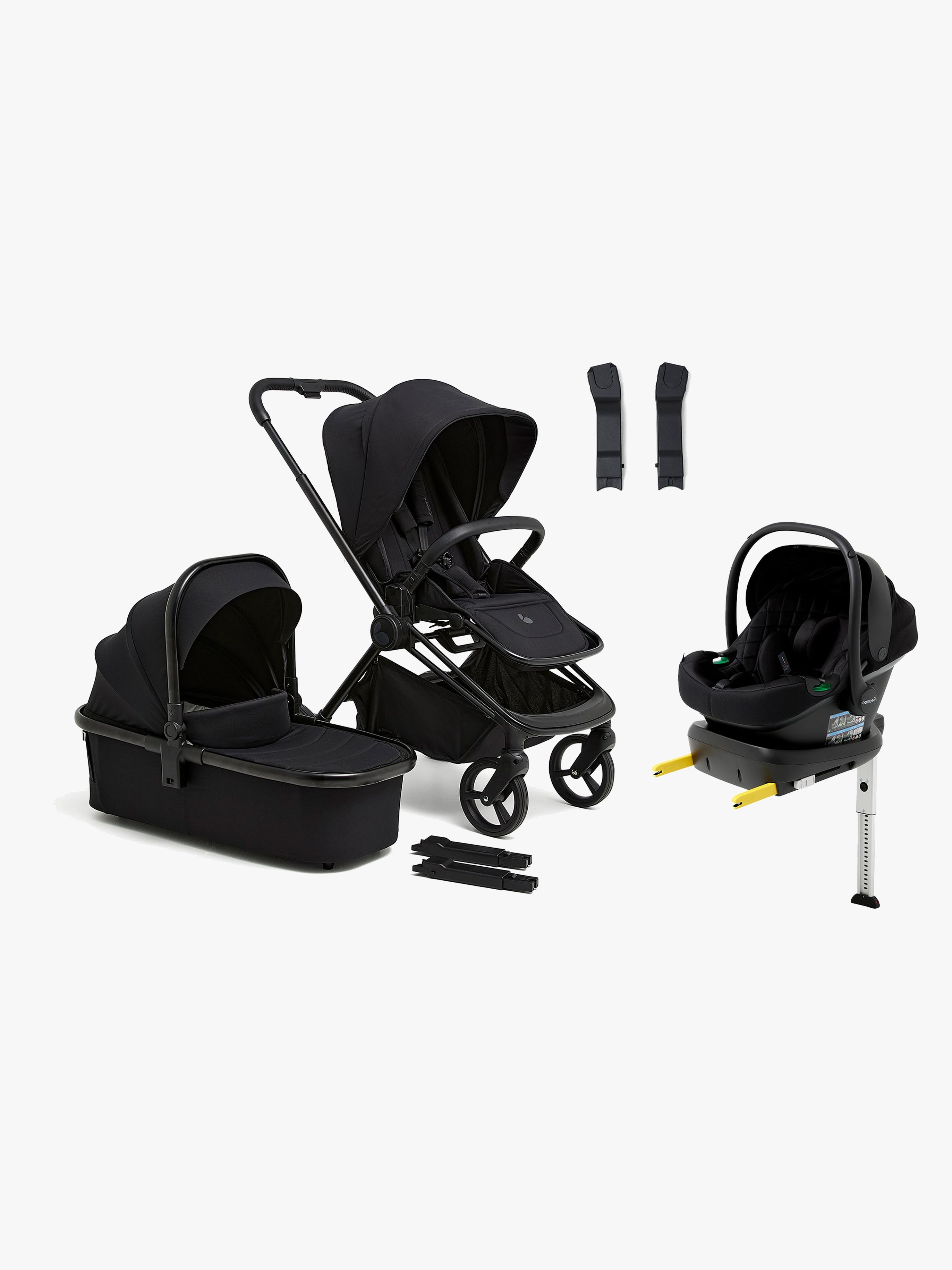 Beemoo One Duovogn inkl. Beemoo Route i-Size Autostol Baby & base, All Black/Black Stone