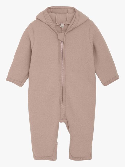 Huttelihut Flyverdragt Merinould med Ører, Mahogany Rose