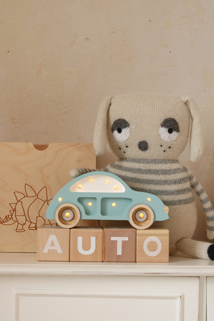 Little Lights Mini Lampe Bil, Retro Blue