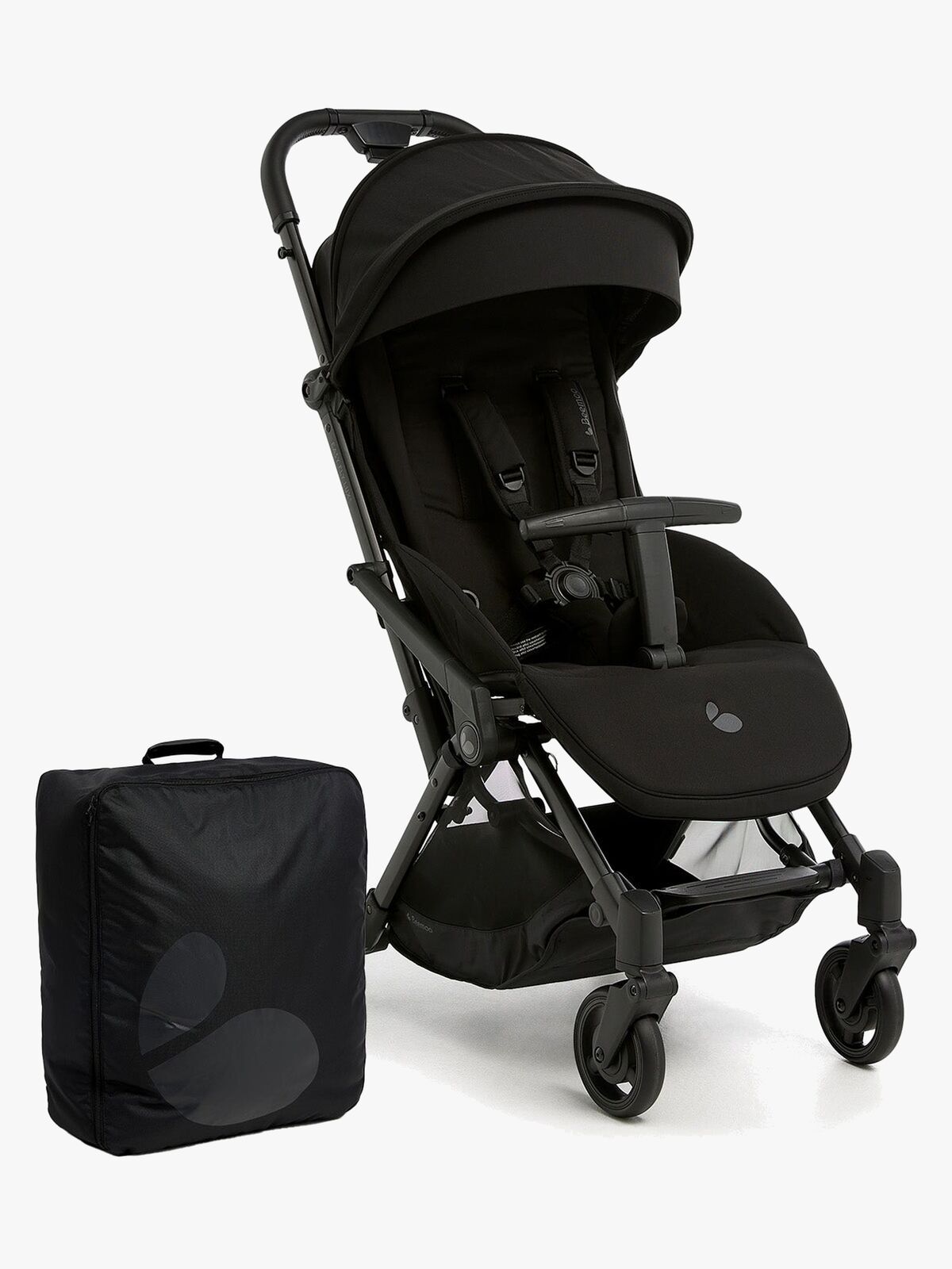 Beemoo Easy Fly Lux 4 Klapvogn inkl Padded Transporttaske, Jet Black