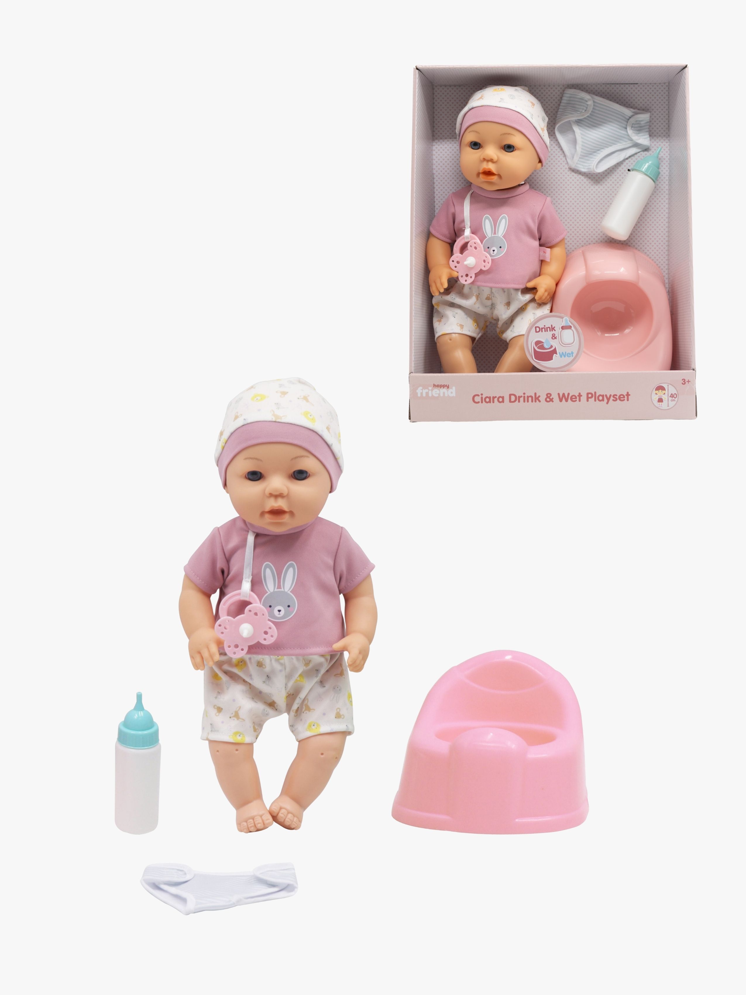 Happy Friend Dukke med Potte Ciara 40 cm