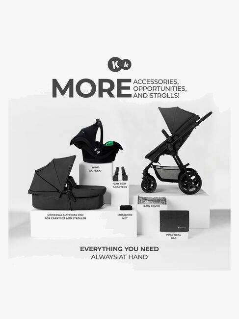Kinderkraft MOOV CT 3-in-1 Mink Pro Kombivogn, Black