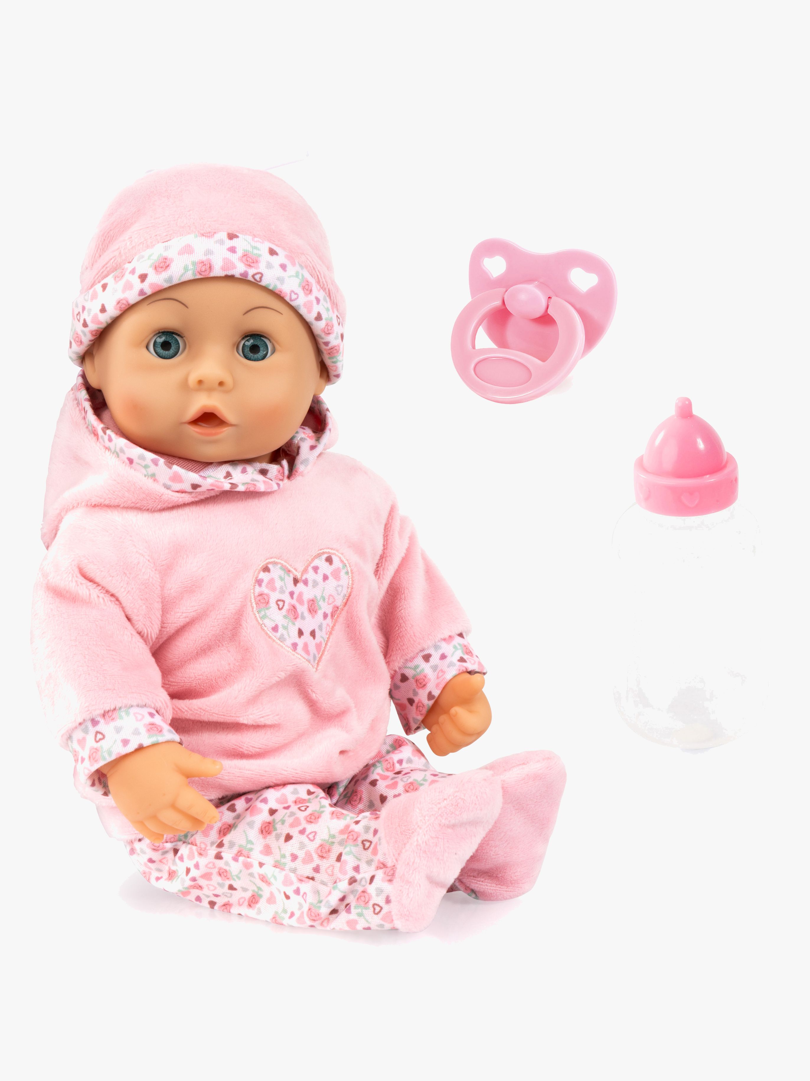 Bayer Design First Words Interaktiv Dukke 38cm, Pink Blomster