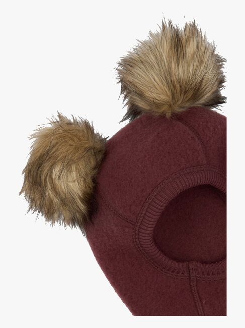 Mikk-Line Elefanthue Merinould med Pomponer, Rum Raisin