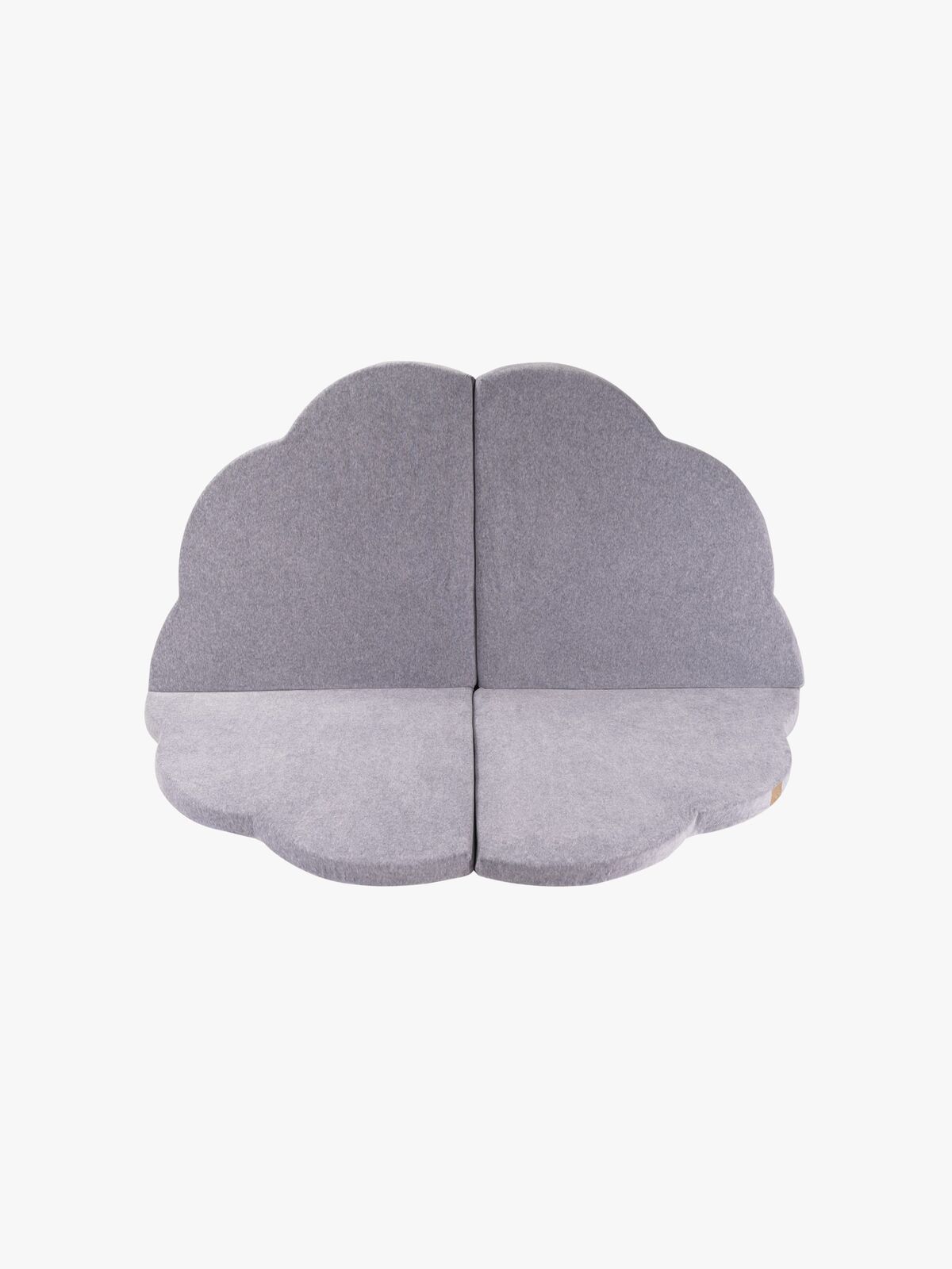 Meowbaby Foam Sammenklappelig Legetæppe Velour 160x160, Lysegrå