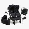 Beemoo Pro Twin 2 Søskendevogn inkl. Cybex Aton B2 & Base, Coffee Black