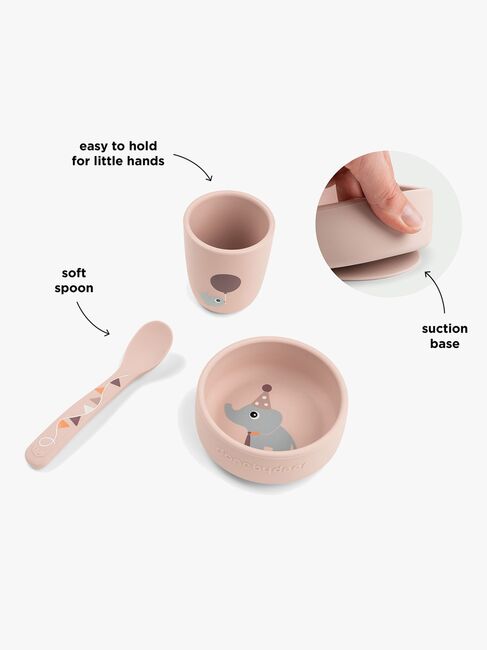 Done By Deer Celebration Silikone Spisesæt Stick & Stay, Powder