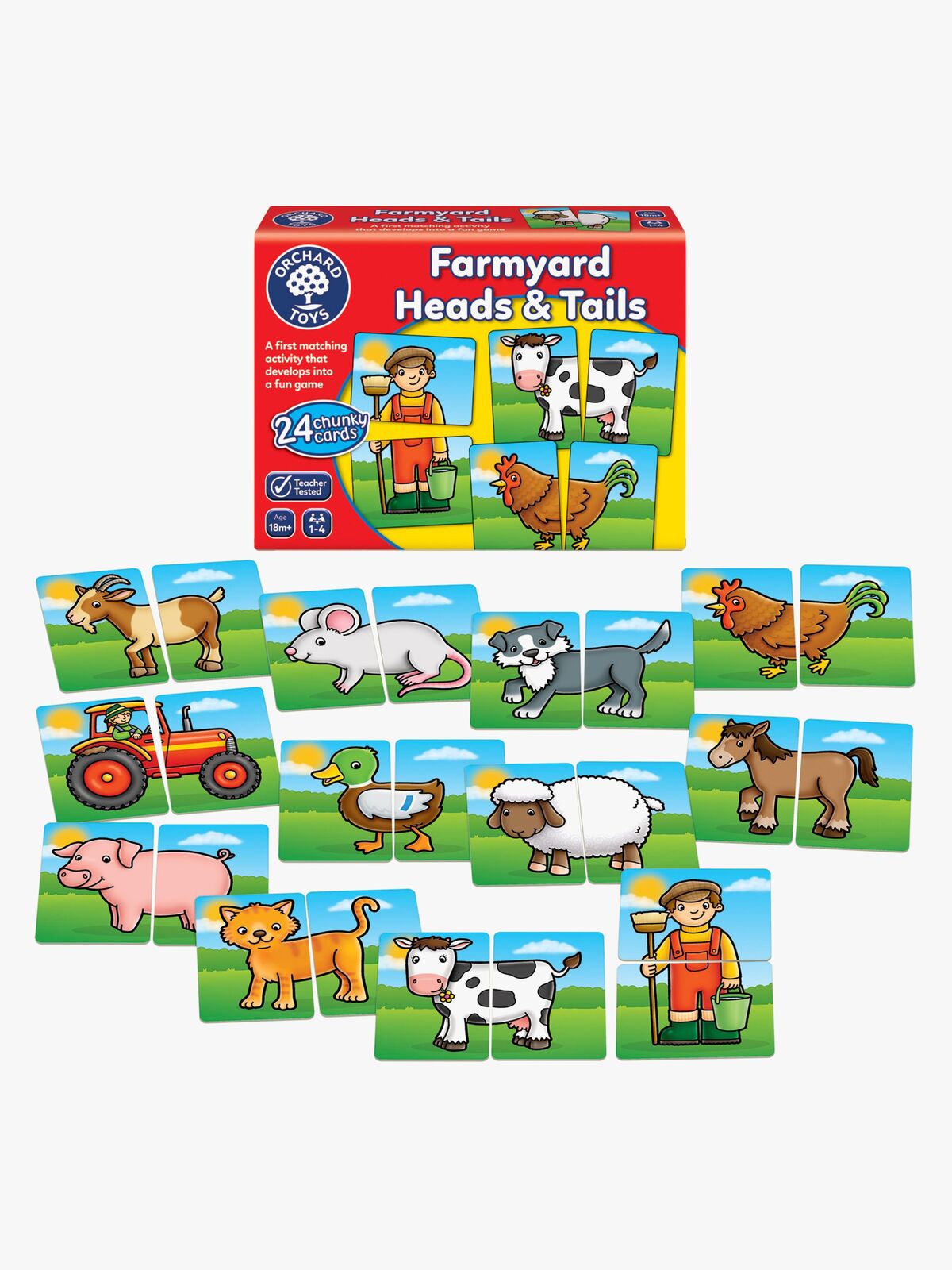 Orchard Toys Puslespil Head and Tail on the Farm 24 Brikker