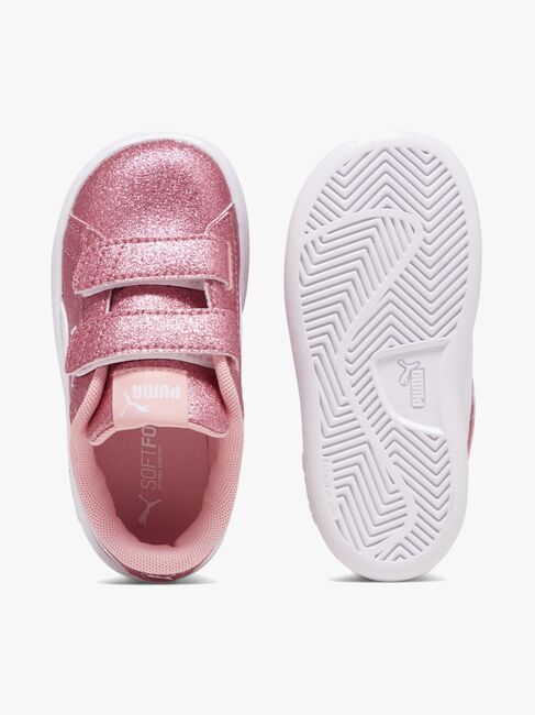 Puma Smash 3.0 Glitz Glam V Infant Sneakers, Peach Smoothie/White