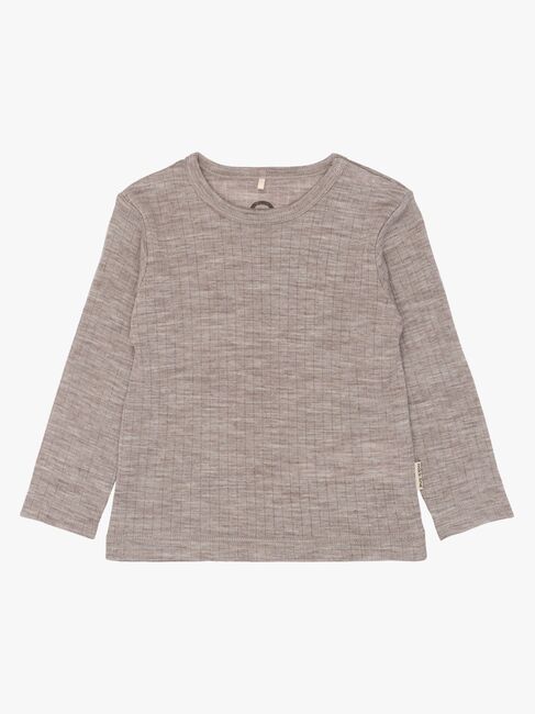 Mikk-Line  Langærmet T-shirt Merinould, Melange Denver