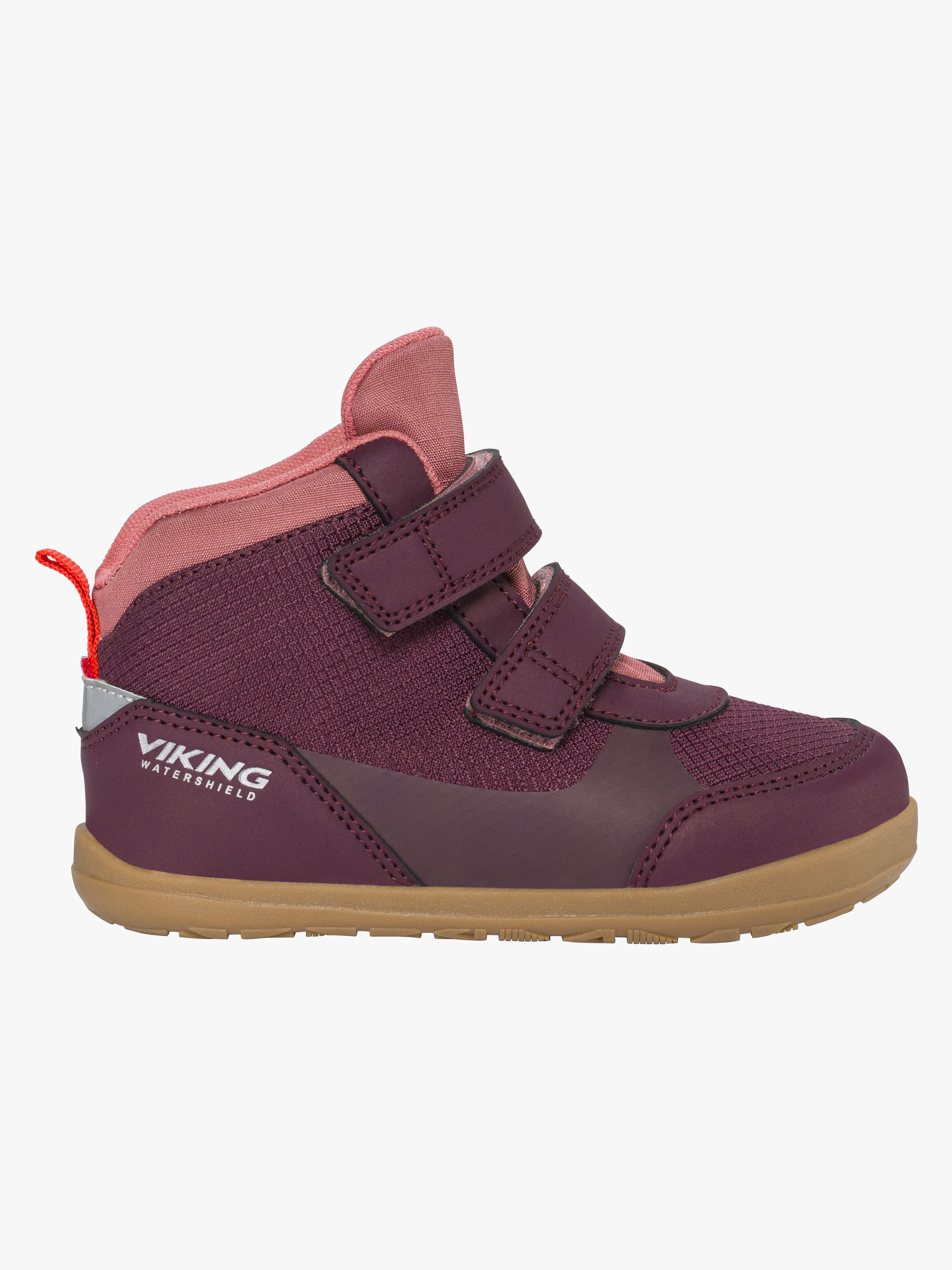 Viking Aspen Barefoot 2V Mid  Vandtætte Sneakers, Plum, 34