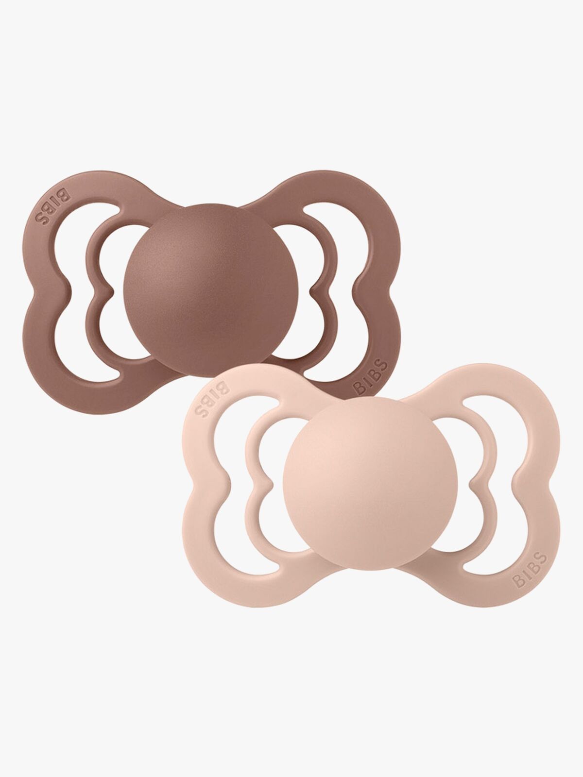BIBS Supreme Sut 2-pak Silikone Str. 1, Woodchuck/Blush
