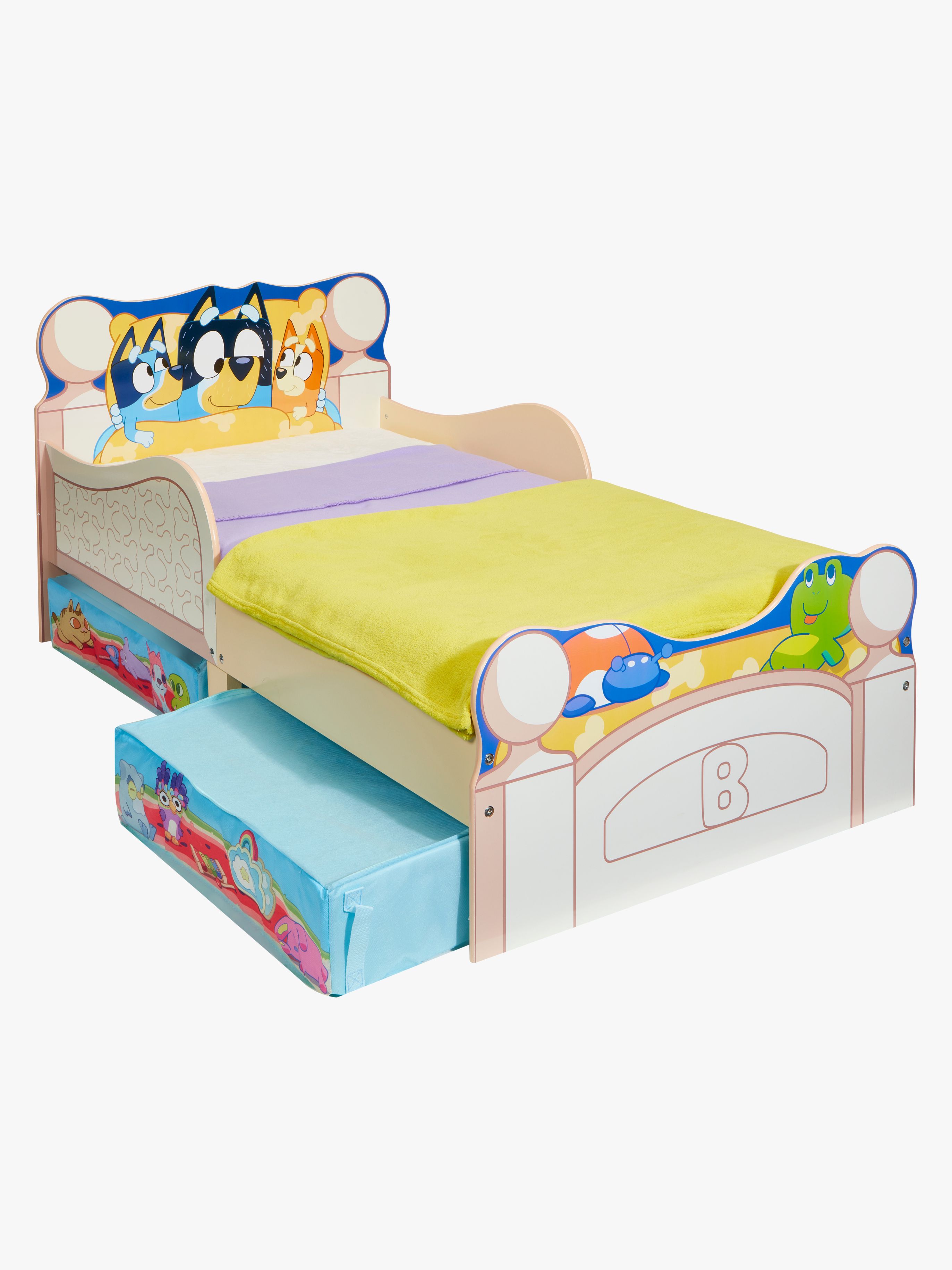 Bluey Juniorseng med Opbevaring 70x140, Hvid, Børnesenge