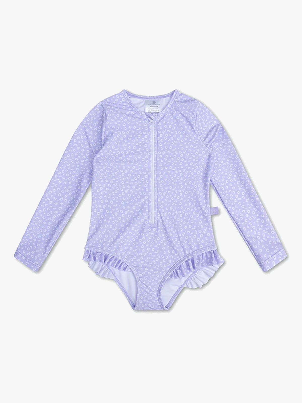 Swim Essentials  Langærmet UV-Dragt, Lilla Leopard