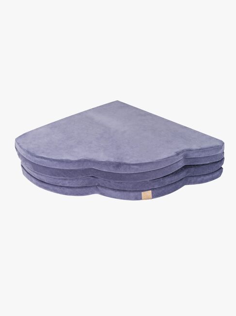 Meowbaby Foam Sammenklappelig Legetæppe Velour 160x160, Blå-grå