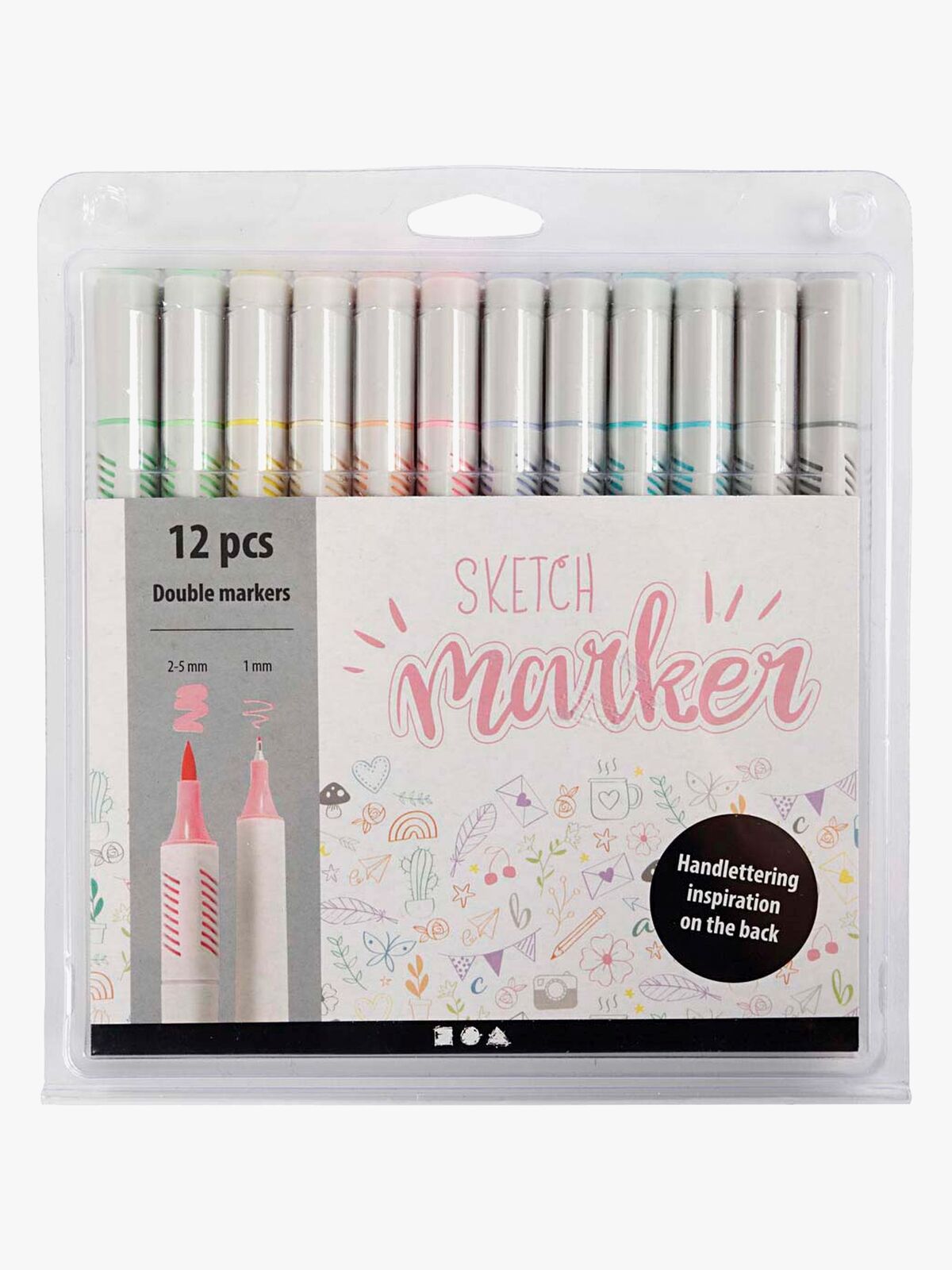Creativ Company Sketch Marker Tusser Pastelfarver 12-pak