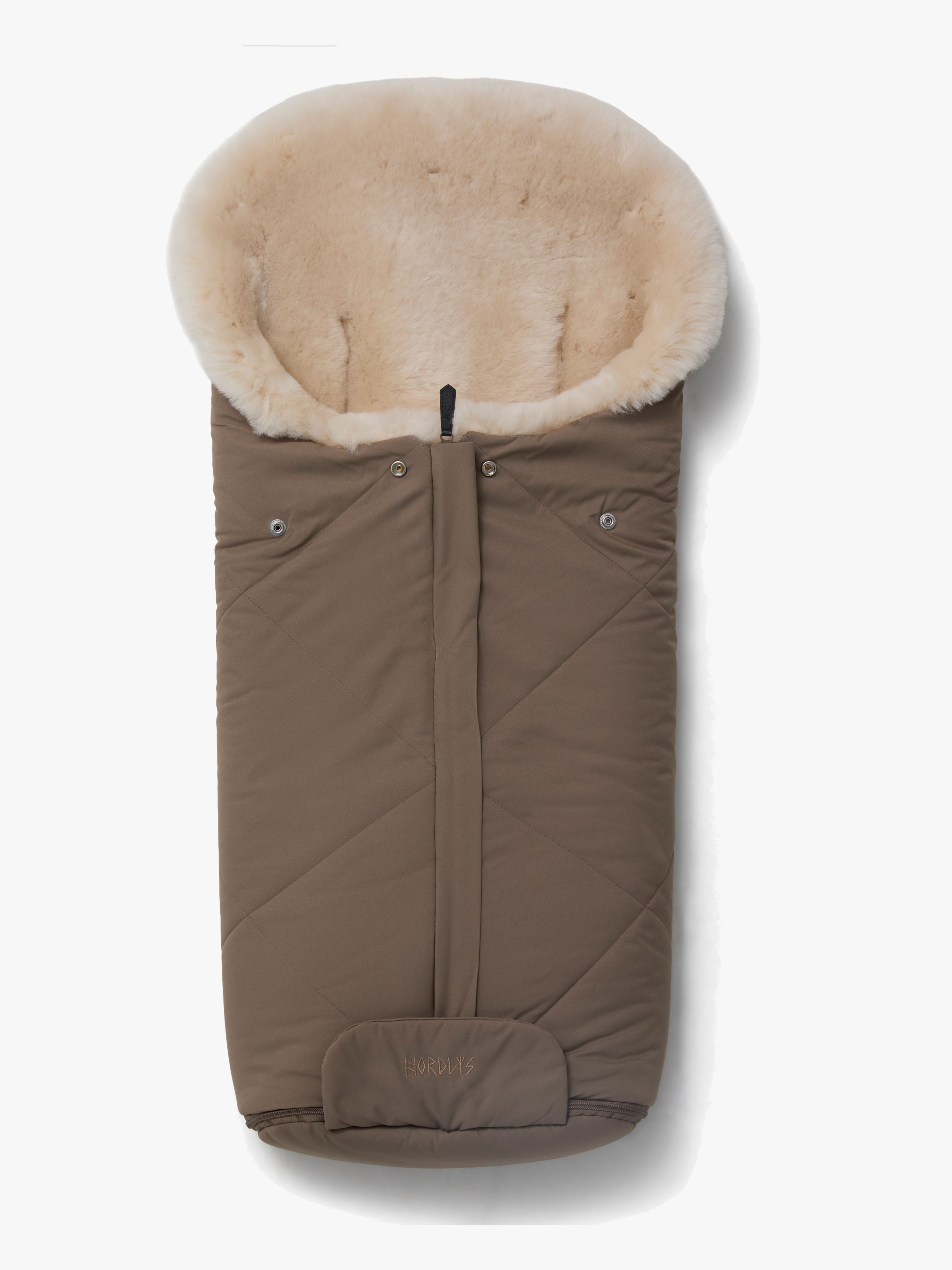 Nordlys Thyra Lammeskindskørepose, Valnød/Beige