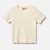 Wheat Alicia  Ribstrikket T-shirt, Ivory