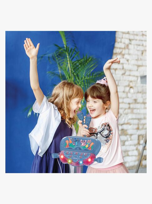 Disney Lilo and Stitch Justerbart Karaoke-stativ med 2 Mikrofoner