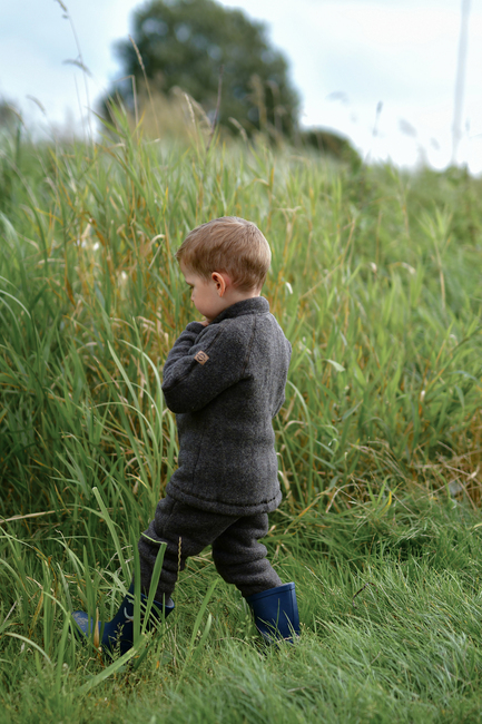 Mikk-Line Fleecebukser Merinould, Dark Brown Melange