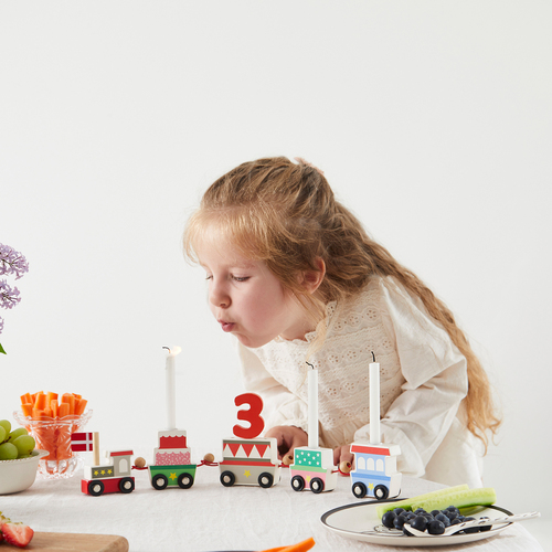 Barbo Toys Fødselsdagstog i Træ