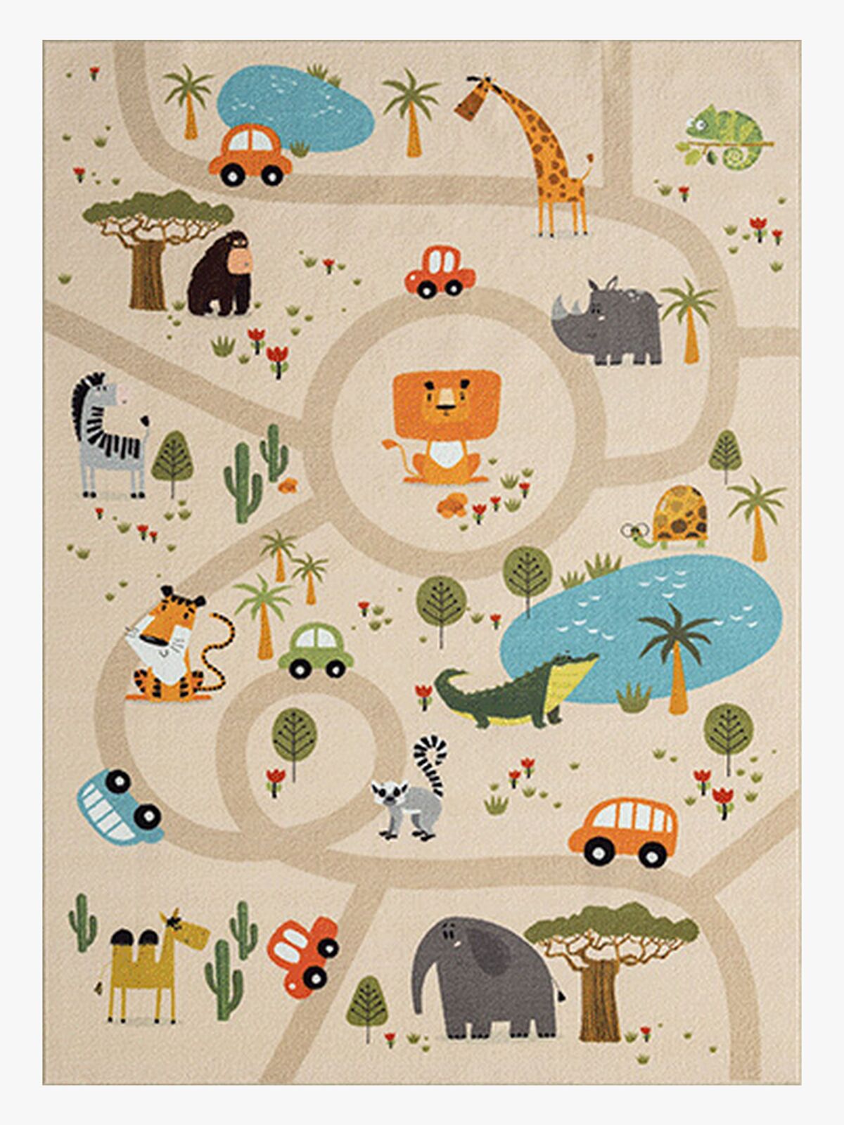 Happy Kids Gulvtæppe 140x200, Linne