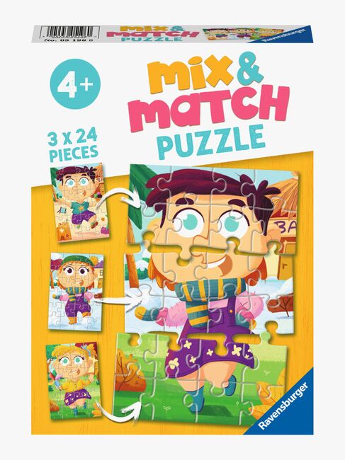 Ravensburger Puslespil Mix & Match Farverigt Tøj 3x24 Brikker
