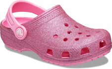 Crocs Classic Glitter Clog Sandaler, Pink Lemon