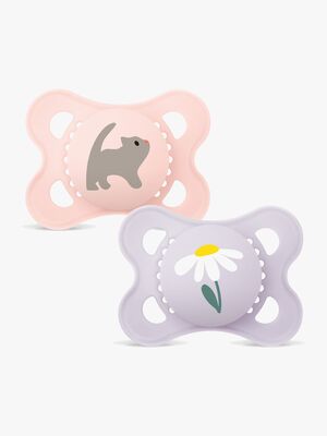 MAM Original Naturgummi Sutter 2-pak 0-6m, Pink