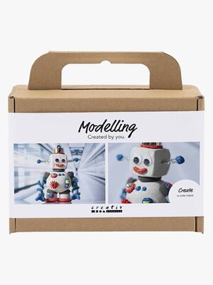 Creativ Company Kreasæt Mini Modellervoks Robot, Blå/grå/rød