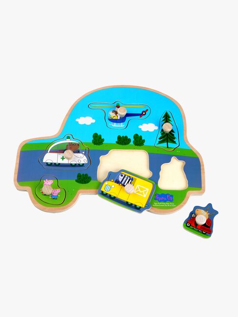 Barbo Toys Gurli Gris Knoppuslespil i Træ Transportmidler 6 Brikker