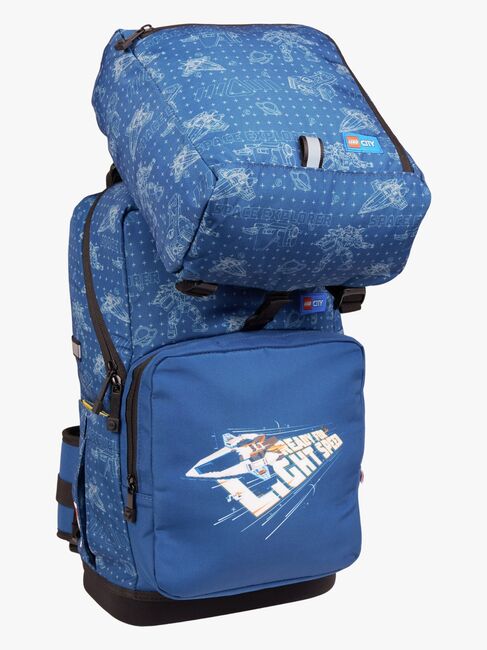 LEGO® City Space Explorer Taskesæt 20,5L med Fastgørelsesbar Gymnastikpose & Fyldt Penalhus, Blå