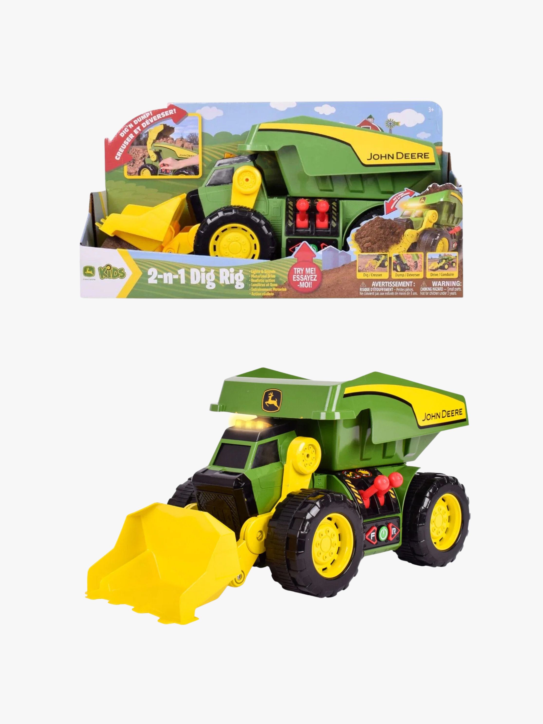 John Deere Maxx Power 2-N-1 Dig Rig Køretøj, Grøn