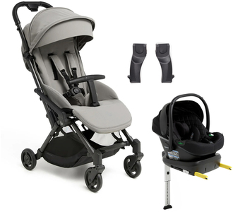 Beemoo Easy Fly Lux 4 Klapvogn inkl Route i-Size Autostol Baby & Base, Stone Grey/Black Stone