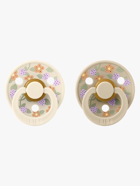 BIBS x Liberty Colour Strawberries Sut 2-pak Latex Str. 2, Ivory Mix