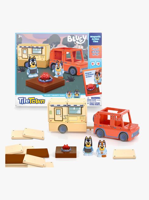 Tile Town Bluey Magnetisk Byggesæt Campingvognssæt