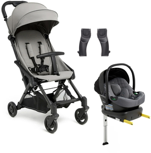 Beemoo Easy Fly 4 Klapvogn inkl Route i-Size Autostol Baby & Base, Stone Grey/Mineral Grey