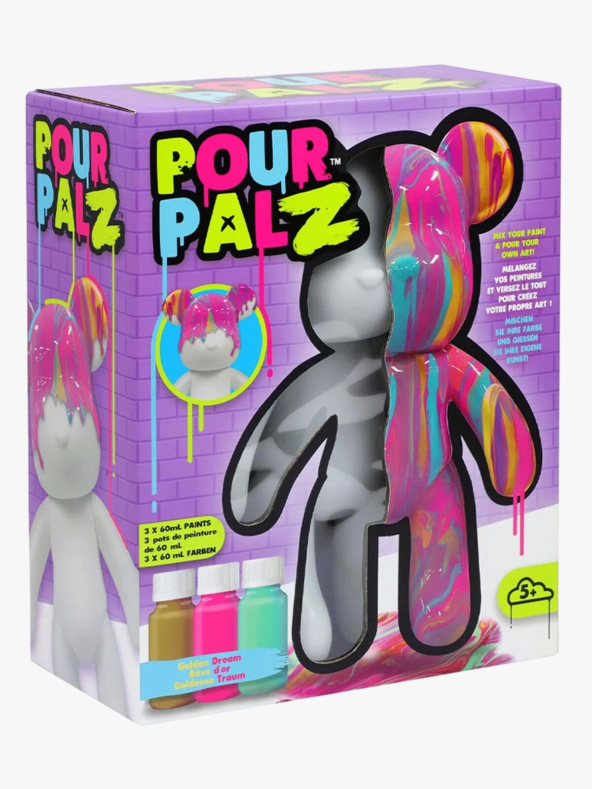 TOYMONSTER POUR PALZ DIY-sæt Mal Din Egen Bjørn, Golden Dream