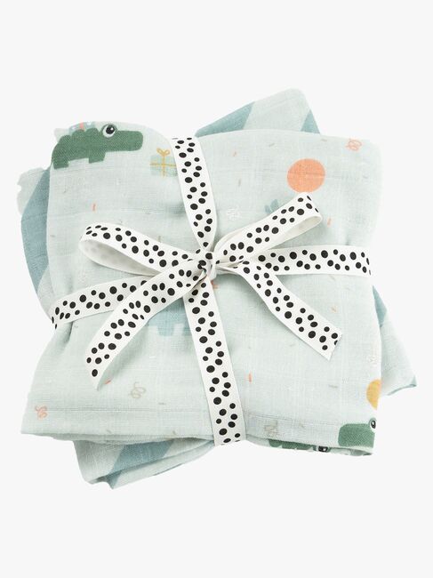 Done By Deer Celebration Musselin Tæppe 2-pak, Blue