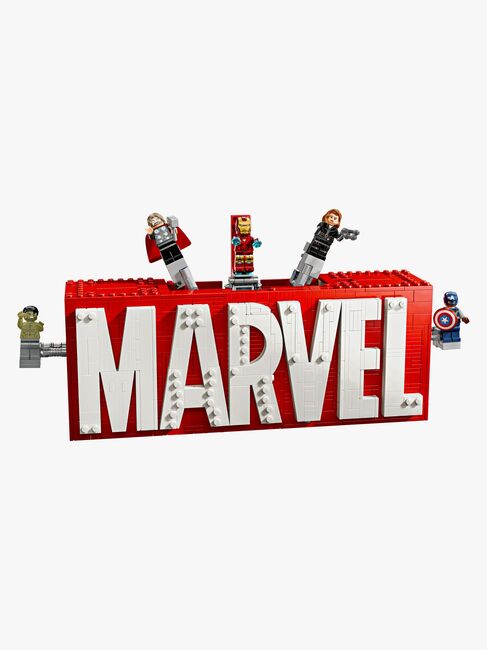 LEGO Super Heroes 76313 MARVEL-logo og minifigurer