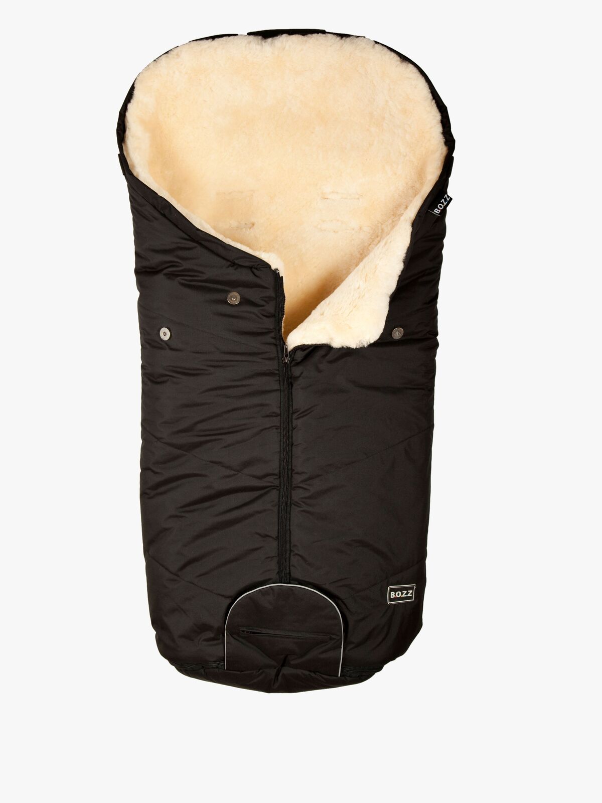 Bozz Lammeskindskørepose Klippet, Black/Nature